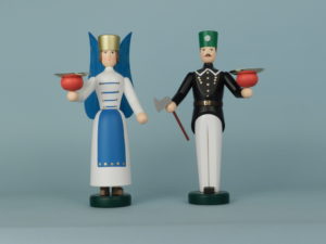 Engel und Bergmann klein, bunt (blau) 1 KH