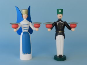 Engel und Bergmann klein, bunt (blau) 2 KH