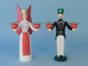 Engel und Bergmann klein, bunt (rot) 2 KH